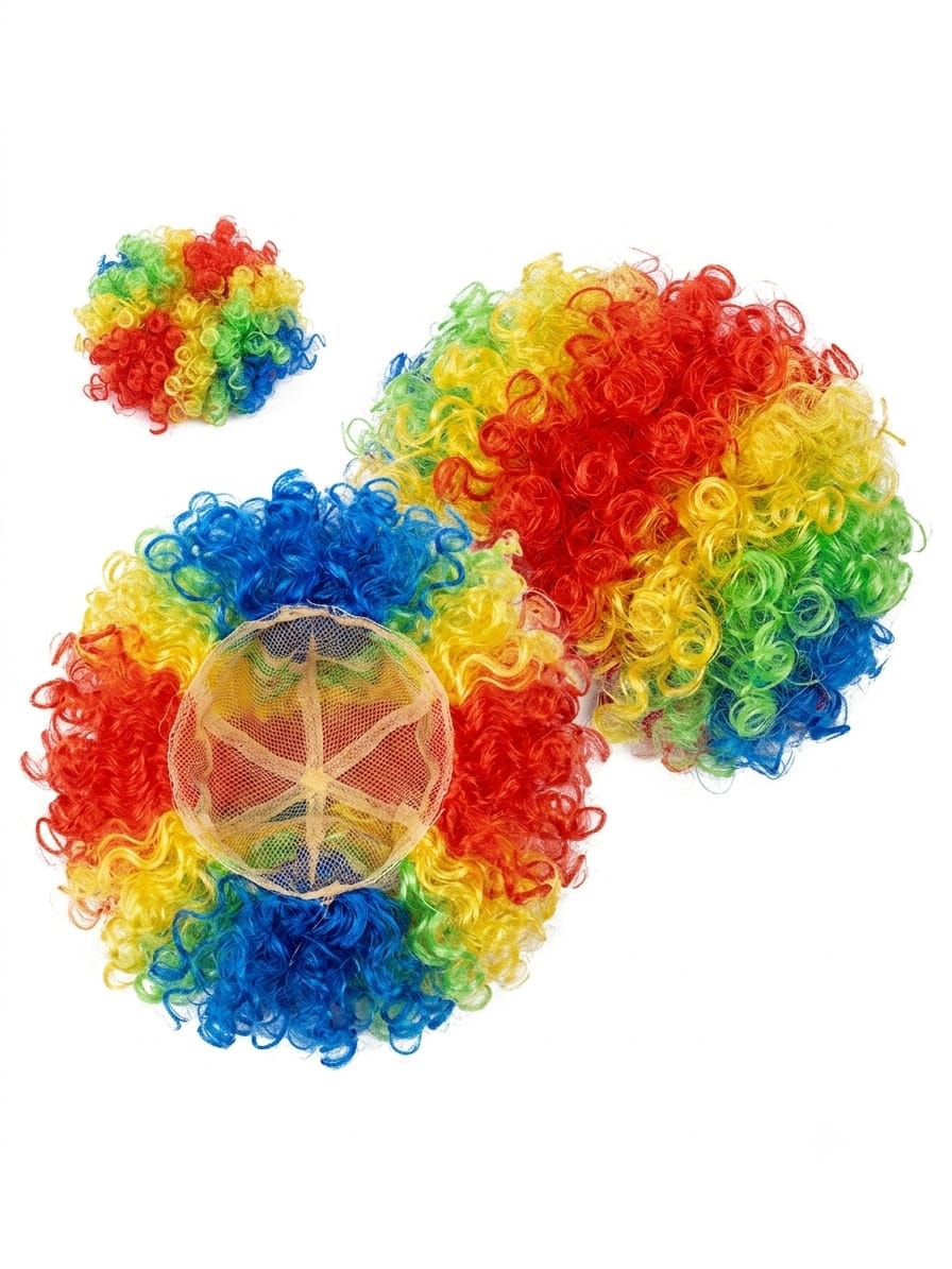 Peluca Afro Multicolor Payaso para Fiesta