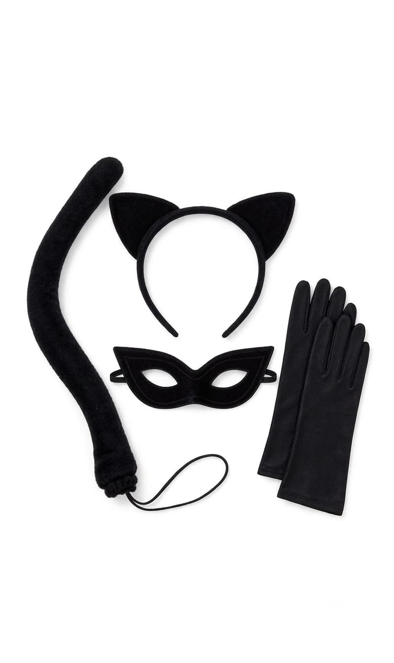 Set Gatita Negra Sexy 4 Piezas