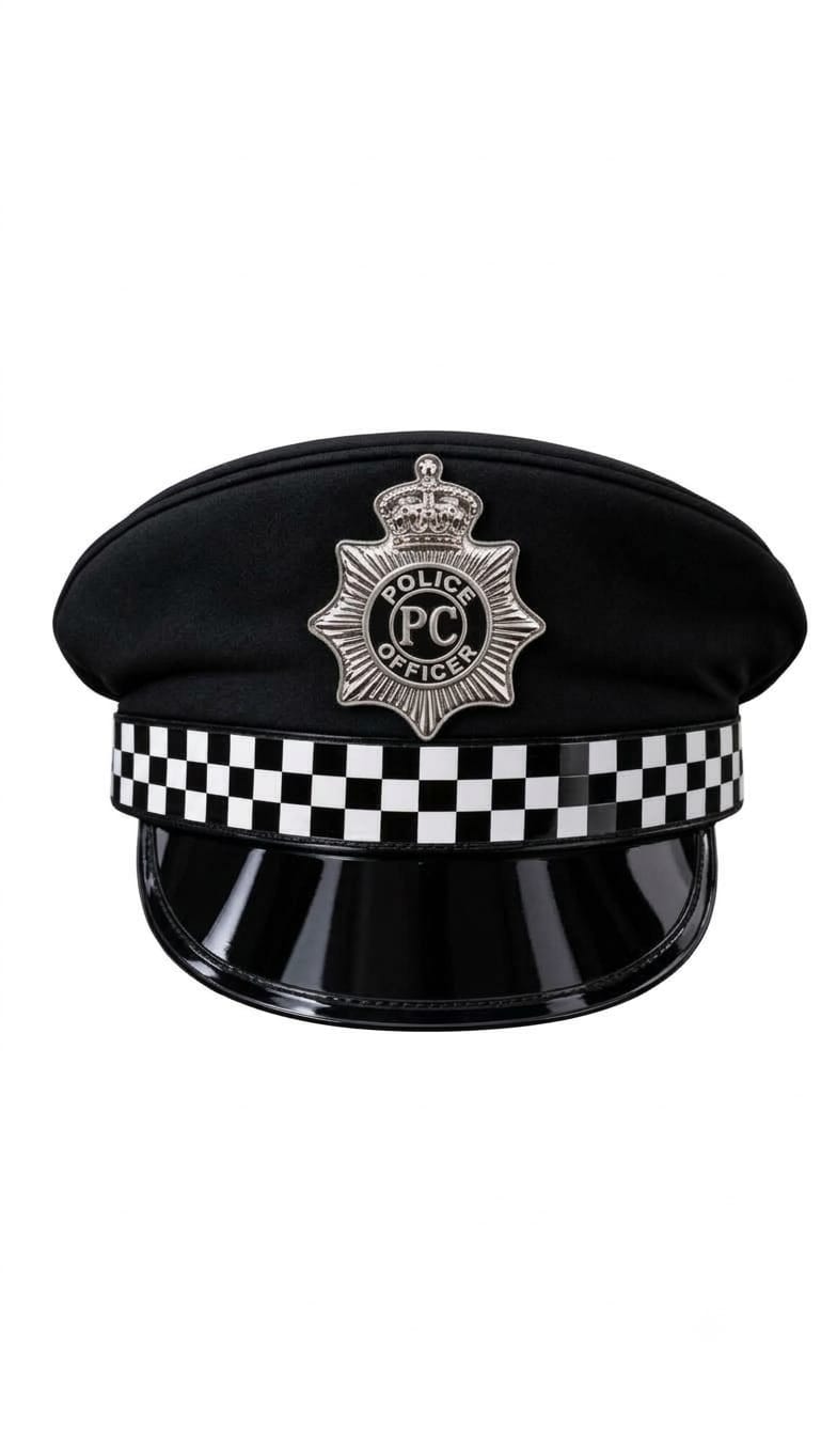 Gorra Oficial de Policía Británico con Placa
