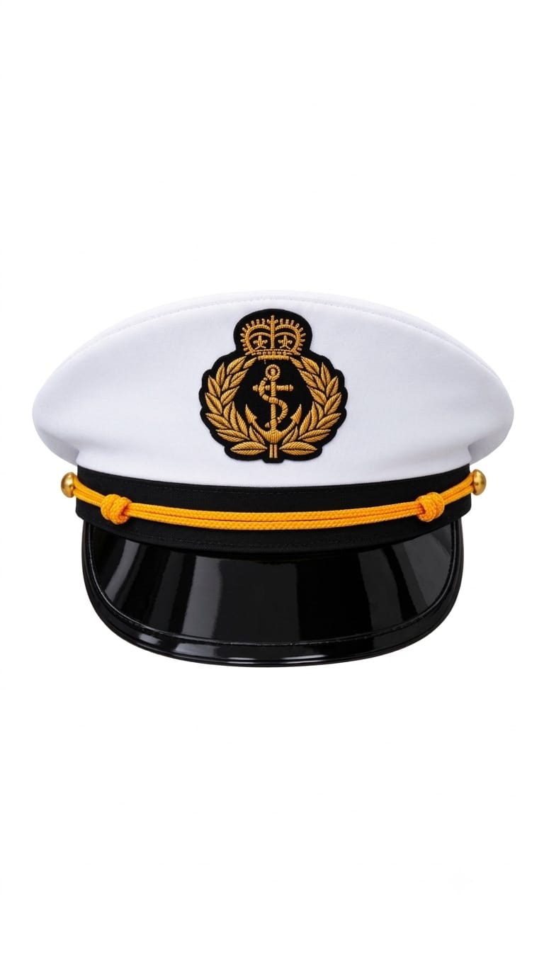 Gorra Capitán de Barco / Marina con Bordado Real